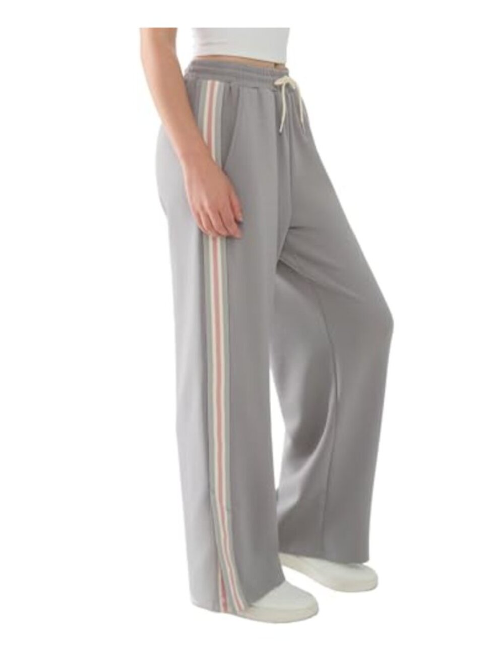 Wide Leg Fleece Lined Cotton Sweatpants High Waist Baggy Casual Lounge Pants